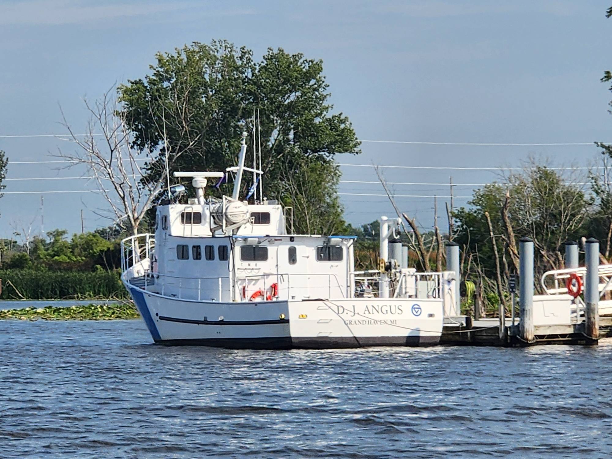 D.J. Angus at home port dock on Grand River